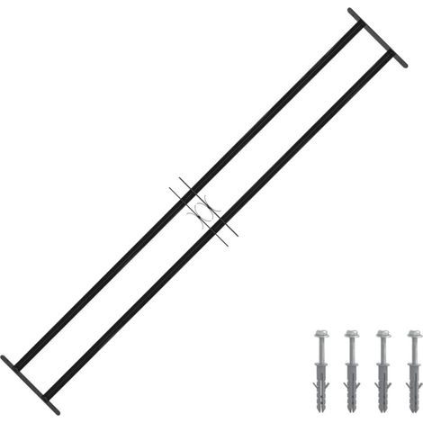vidaXL Grille de Fenêtre Noir 176 x 30 cm Acier enduit de poudre (1/5)
