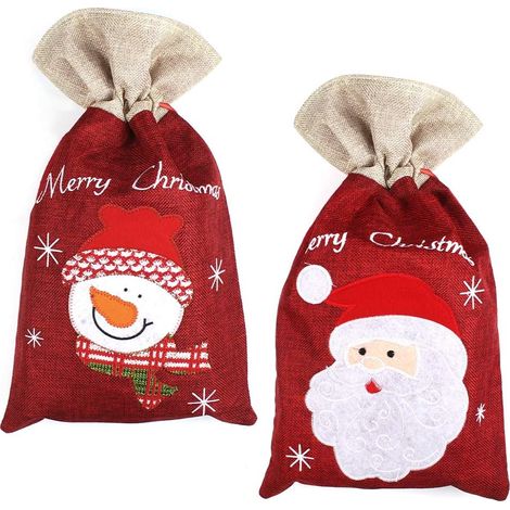 2 Weihnachtsgeschenktüten, Weihnachtsmann-Tüten, Geschenkverpackung