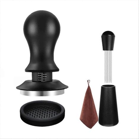 5 pièces espresso accessoires café espresso tasseur avec espresso tasseur WDT outil café agitateur moussage Pitche 53MM (1/5)