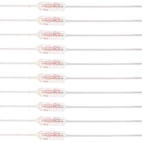10 Pièces 250VAC 10A Fusible Thermique 133℃/271℉, Coupure de Fusible Thermique de Coque Métallique, Fusibles thermiques de type organique TF 72-250℃ (133℃) (1/4)