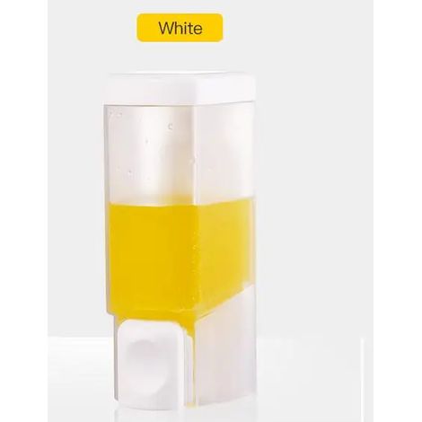 Distributeur de savon liquide mural (blanc) 260 ml, à pression manuelle, chromé blanc, pour salle de bain et cuisine. (1/5)
