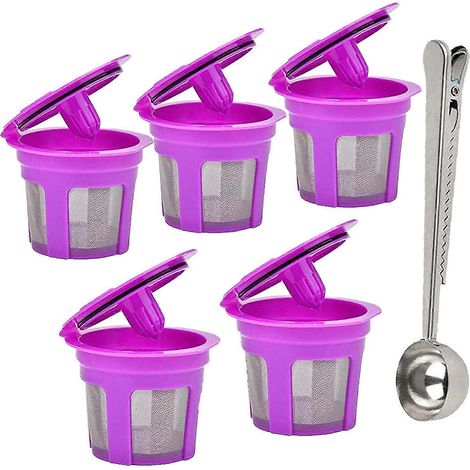 6-teiliges K-Clip-Becher- und Löffel-Set, nachfüllbare Kaffeefilter für wiederverwendbare Universal-Kaffeepads (1/5)