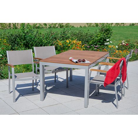 Naxos Set 5tlg 4 Sessel Tisch 150(200)x90cm