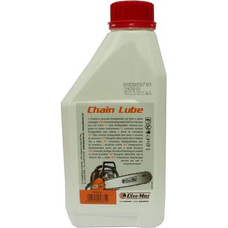 Oleo Mac – Huile biodégradable pour chaîne de tronçonneuse 1L – Protection anti-usure et anti-oxydation – Pour toutes marques de tronçonneuses - LUBE 1 L