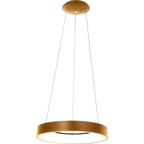 Lampe à suspension lampe de table à manger lampe suspendue lampe de salon dorée anneau LED H 160 cm (1/4)