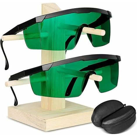 2 pares de gafas protectoras láser verdes con protección UV -200/450/800/2000 nm luz infrarroja para máquina de grabado IPL OPT - Gafas de protección ocular con marco,