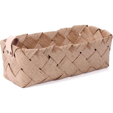 Cesto in fibra di cellulosa rettangolare naturale (kit da 5)