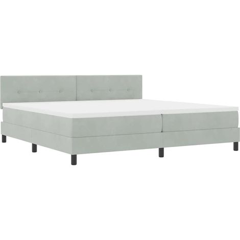 Boxspringbett mit Matratze Hellgrau 200 x 200 cm Stoff vidaXL