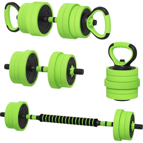 Set Pesi Palestra 4 in 1 40kg Kettlebell Manubri Bilancieri (1/5)