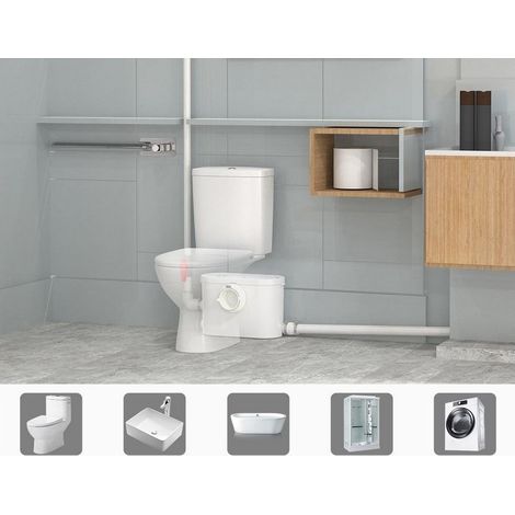 Broyeur wc Silencieux adaptable, Broyeur sanitaire pour salle de bain et wc BSF-H550-N1, Trappe de maintenance rapide, marque Française BSF