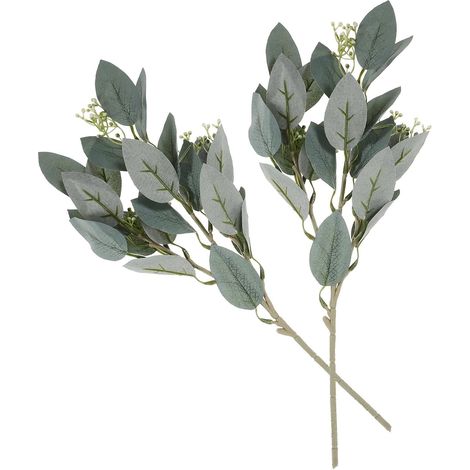 2pcs Branche Olivier Artificielle Résistante à l'usure en Plastique et Tissu Soie, Décoration Végétale pour Mariage et Décor de Table à Domicile (1/5)