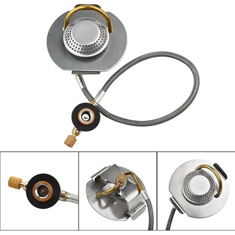 Réchaud à gaz de camping 2023, 3200 W, acier inoxydable, 88 x 56 mm, coupe-vent, pour la randonnée, la pêche et le trekking. Pièces détachées pour réchauds de cuisine portables. (1/4)