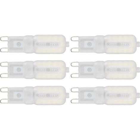 Ampoule G9 Dimmable 5W LED, Économie d'Énergie, Protection des Yeux, pour Plafonnier et Lampe de Bureau, Lumière Blanche, 220V, Lot de 6 (1/5)