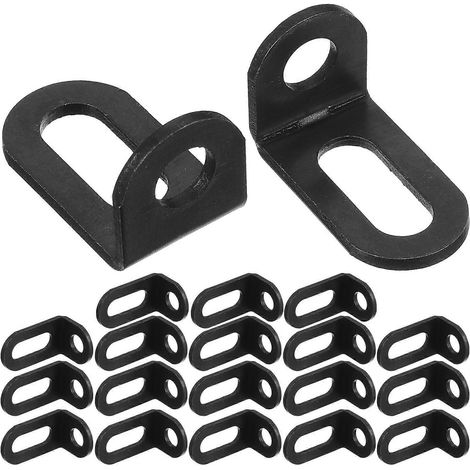 20 équerres de fixation d'angle en forme de L pour meubles-3.00X2.00X1.80CM-Black (1/2)