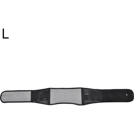Ceinture lombaire auto-chauffante à thérapie magnétique, soutien dorsal, respirante, unisexe (Noir, L) (1/5)