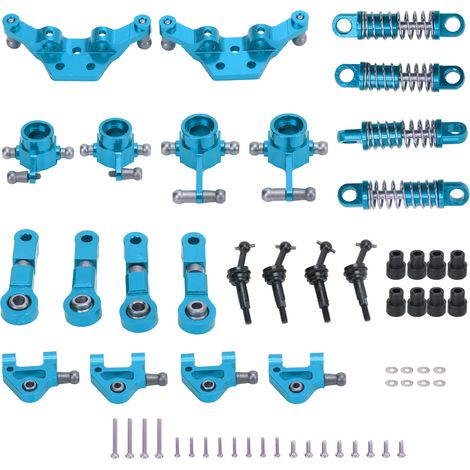 Kit de pièces de mise à niveau pour voiture RC WLtoys K969 1/28, amortisseurs, arbres de transmission CVD, rotules de direction avant/arrière en alliage d'aluminium bleu. (1/5)