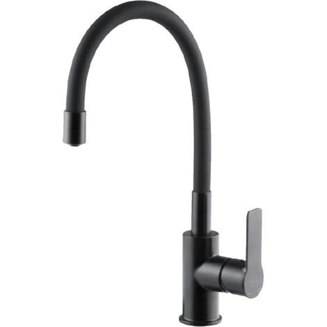 Küchenarmatur Kfa Rumba Black mit flexiblem Messingauslauf