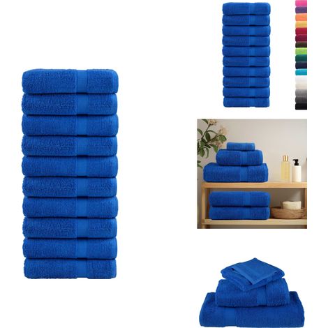 Premium-Handtücher SOLUND 10 Stk. Blau 50x100cm 600 g/m² - Baumwolle - Handtücher - Badezimmertextilien - Blau - Waschen (1/5)