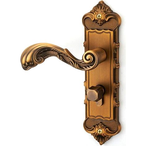 Antike Türklinke mit Schlüssel Türschloss Türknauf 222 mm x 55 mm Türknauf für Massivholz- und Stahltüren (1/5)