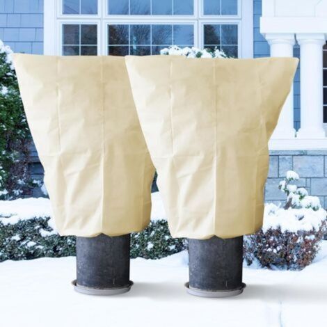 Housse de protection pour plantes d'hiver beige 2 pièces (120180cm) : avec fermeture éclair, adaptée aux plantes, résistante aux UV, réutilisable (1/5)