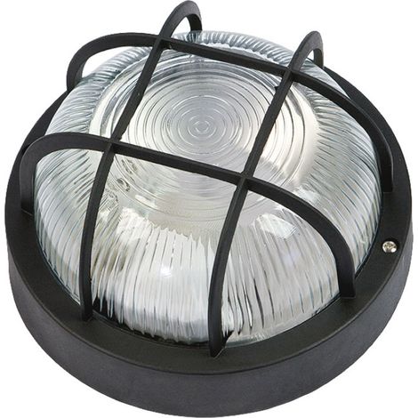 Applique - plafoniera da esterno tonda con griglia Green Light efesto ip44 e27 bianca (1/4)