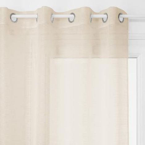 Atmosphera – Rideau voilage lin 140x240cm – 8 oeillets – Design classique – Couleur lin (1/3)