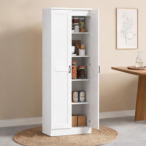 Buffet coloris blanc en panneau de particules 60 x 36,5 x 175 cm (1/5)