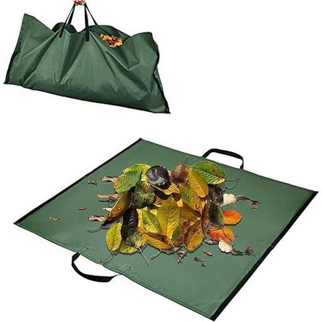Sacs de collecte de feuilles, 2-en-1 réutilisables robustes pour jardin, stockage de déchets verts, utilisation camping et poubelles extérieures (1/5)