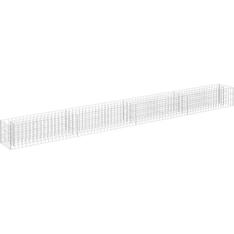 Maison Exclusive - Lit surélevé à gabion Acier galvanisé 360x30x30 cm (1/5)