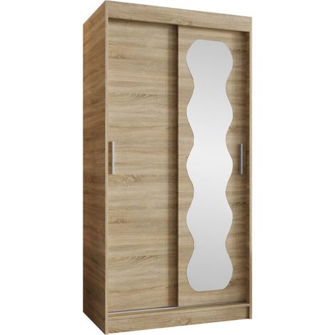 Armoire Hartford 578, Sonoma chêne, 200x100x62cm, Portes d'armoire: Coulissantes, Nombre d'étagères: 3