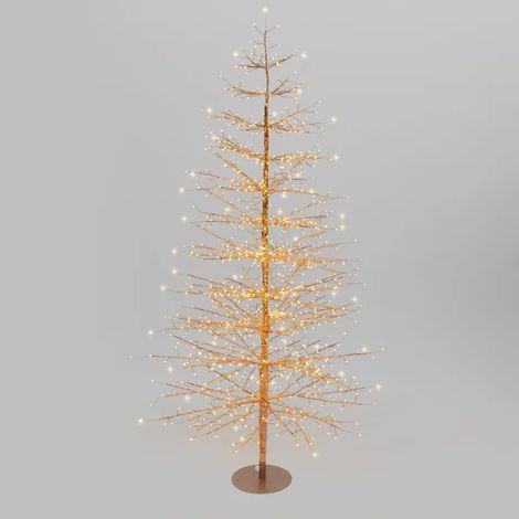 Arbre lumineux Conique Tilleul Rose Gold H150cm Ø80cm 1120 MicroLED Blanc Chaud Fixe et Flash Lotti (1/5)