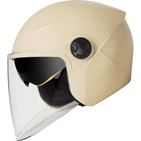 Casque Moto Double Écran Modulable Anti-Choc Confortable Intégral Homme Femme Abricot Léger (1/5)