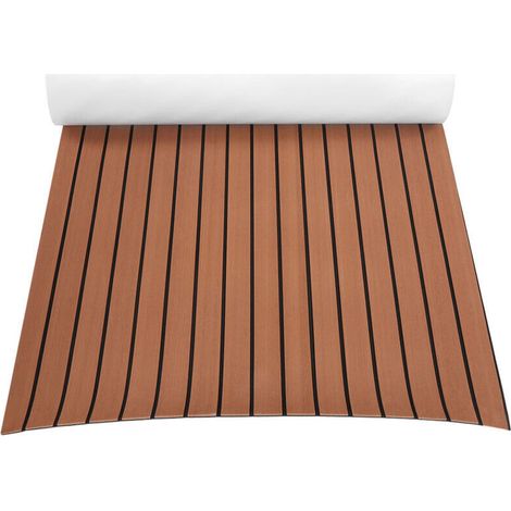 Jeffergarden Revêtement de pont en EVA brun foncé imitation teck, idéal pour yachts (1/5)