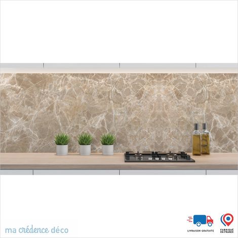 Crédence : Marbre de Minorola - Couleur Marron clair - Alu composite - 60 - 120 (1/3)