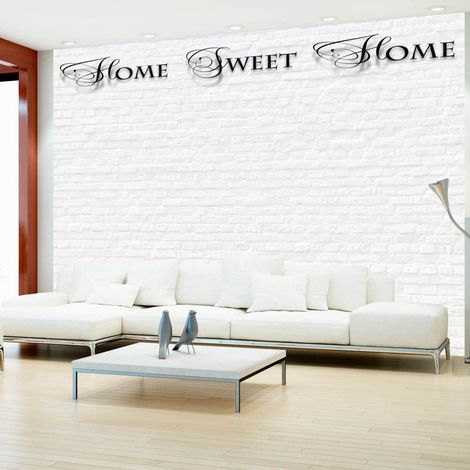 Papier peint maison, mur blanc de la maison douce - 400 x 280 cm (1/4)