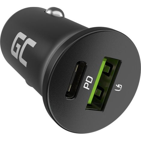 Green Cell GC CADM-GC-38AC - USB-Ladegeraet 38 W 1x USB-C USB-A schwarz Taschenlampe, GPS, Kopfhörer, Handy, Navigator, Sonstiges, Tragbarer Lautsprecher, Tragbarer Akku, Smartphone, Smart Watch, Tabl (1/3)