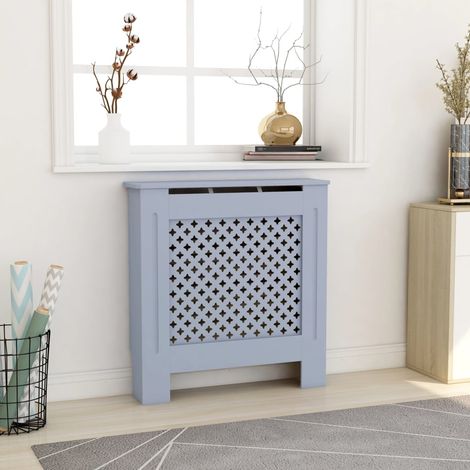 Cache-radiateur - Couvre Radiateur - Revêtement de Radiateur pour Maison MDF Gris 78 cm -BonneVie66230 (1/5)