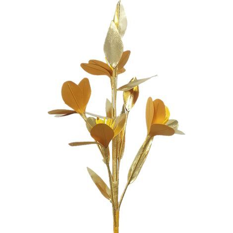 (2 par paquet) (plié à 40 cm) Fleur de magnolia artificielle dorée / tissu / 80 cm / (4052, 140) (1/5)