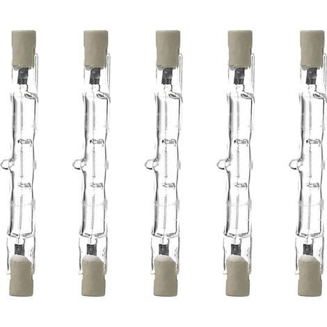 Dimmbare R7S 78 mm 80 W Halogenlampe, AC220–240 V, 1390 lm, J78, lineare Halogenlampe für Landschafts-, Sicherheits- und Straßenbeleuchtung (5 Stück, warmweiß 2800 K), H47 (1/5)