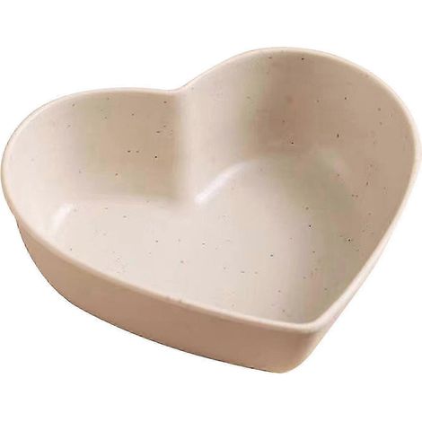 Bol en forme de cœur pour sauces, assiette plate, bol à dessert minimaliste et original, idéal pour la maison, la cuisine ou les fêtes de mariage.-Beige