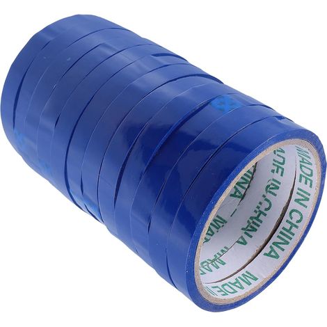 12 pièces de rubans adhésifs d'emballage bleu 1,2 cm x 30 m en Bopp, avec surface lisse, pour fermeture de sacs et stockage en supermarché (1/5)