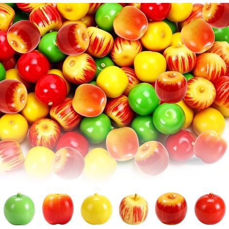 Pack of 120 foam apples, mini artificial fruits in 6 colors (1/5)