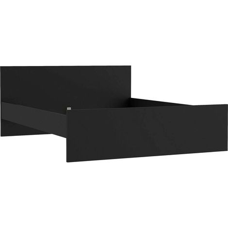 Dmora - Letto matrimoniale Kaitak, Sommier per camera da letto, Giroletto per stanza, Struttura porta materasso, 207x166 h80 cm, Nero (1/5)