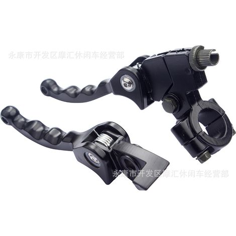 Accessoires pour motos tout-terrain, quads et véhicules de plage 50-250 cm³ : levier de frein et d'embrayage pliable à trois doigts, noir (1/4)