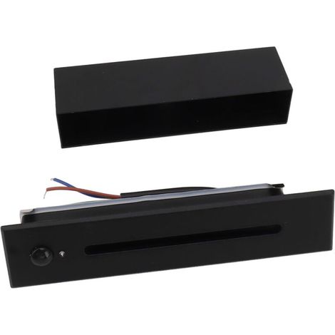 Lámpara LED para escaleras de 4000K con sensor de movimiento, resistente al agua IP65, aplique de esquina integrado para uso interior o exterior, terraza, pasillo, patio, 110-240V, negra -Crezuo