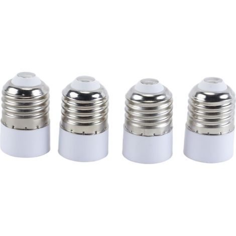 Adaptateur E27 vers E14, 4 pièces, convertisseur de douille à vis, grand vers petit, en métal blanc et plastique, style moderne, économe en énergie, pour une utilisation en intérieur (1/5)
