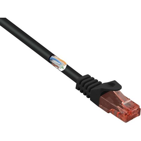 RF-5042664 RJ45 Câble réseau, câble patch CAT 6 U/UTP 0.15 m noir avec cliquet d'encastrement, sans halogène 1 pc(s) S592252 (1/4)