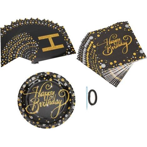 Ensemble de Décoration Anniversaire Assiettes Jetables et Nappes