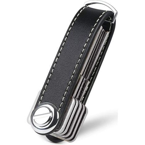Porte-clés en Cuir Porte-clés Homme Détachable Porte-clés Porte-clés Intelligent de Poche, boîte-Cadeau stylée (Peut accueillir 10 à 12 clés Multiples), (1/5)