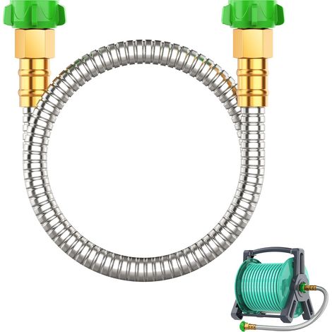 Tuyau d'arrosage métallique court (3 pieds) avec raccord femelle-femelle – Adaptateur d'extension pour tuyau d'arrosage d'extérieur (1/5)